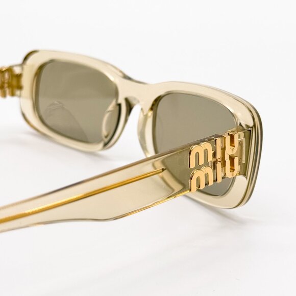 NEW MIU MIU SMU 08Z 11T40F SQUARE WOMEN SUNGLASSES MU08ZS NUDE EYEWEAR MU 08ZS - Picture 7 of 10